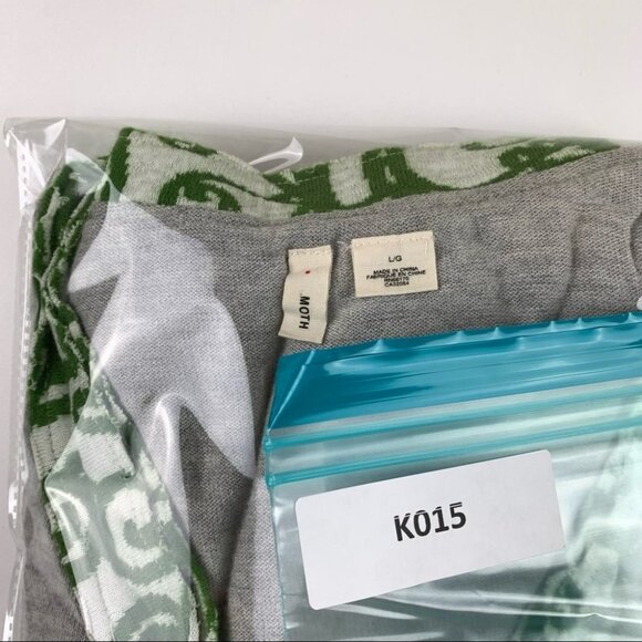 ANTHROPOLOGIE Moth I Grey I Sweater Cardigan I Green Bow - Picture 13 of 13